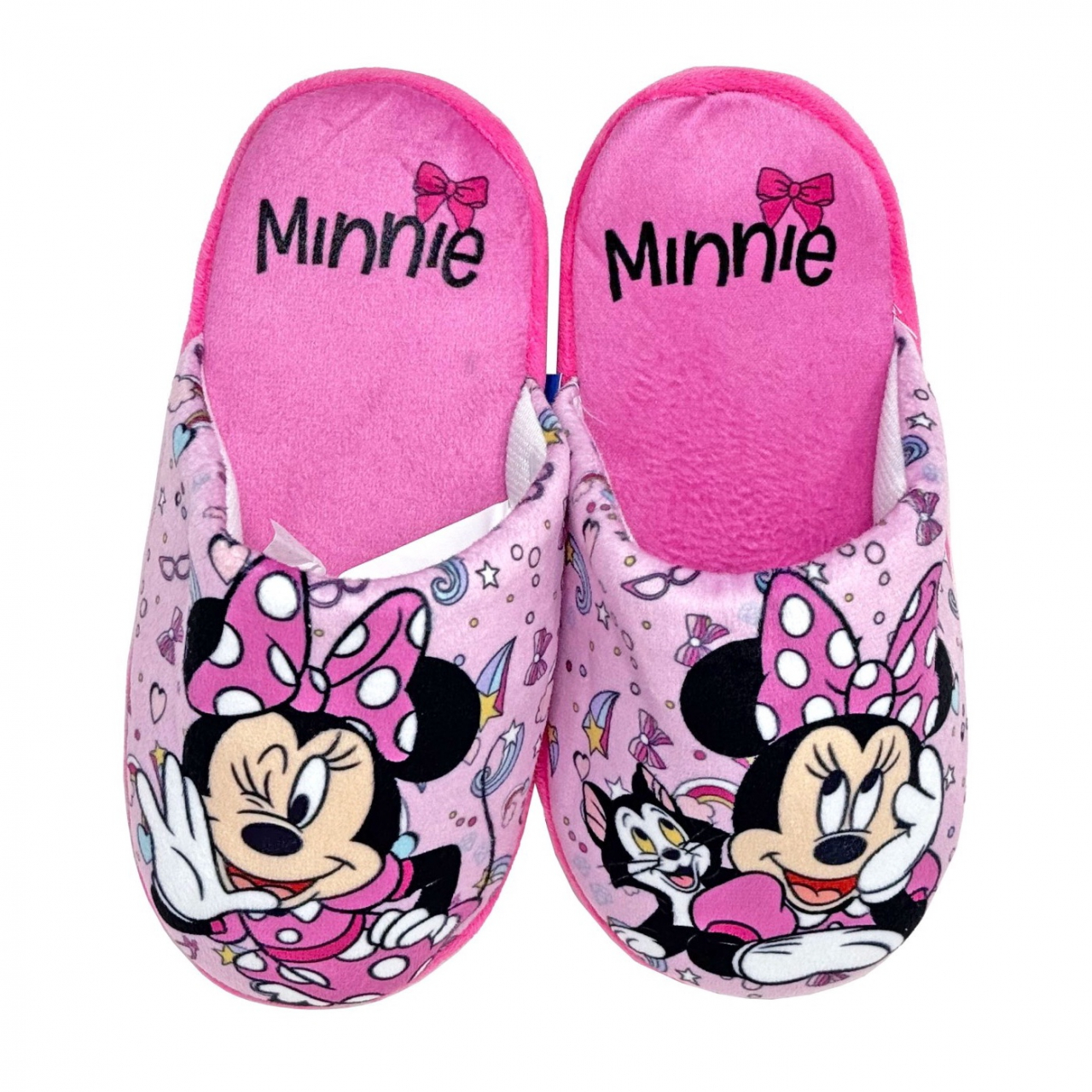 Papuci fetite, plusati, multicolor, talpa antiderapanta, marimea 34, Minnie Mouse [2]