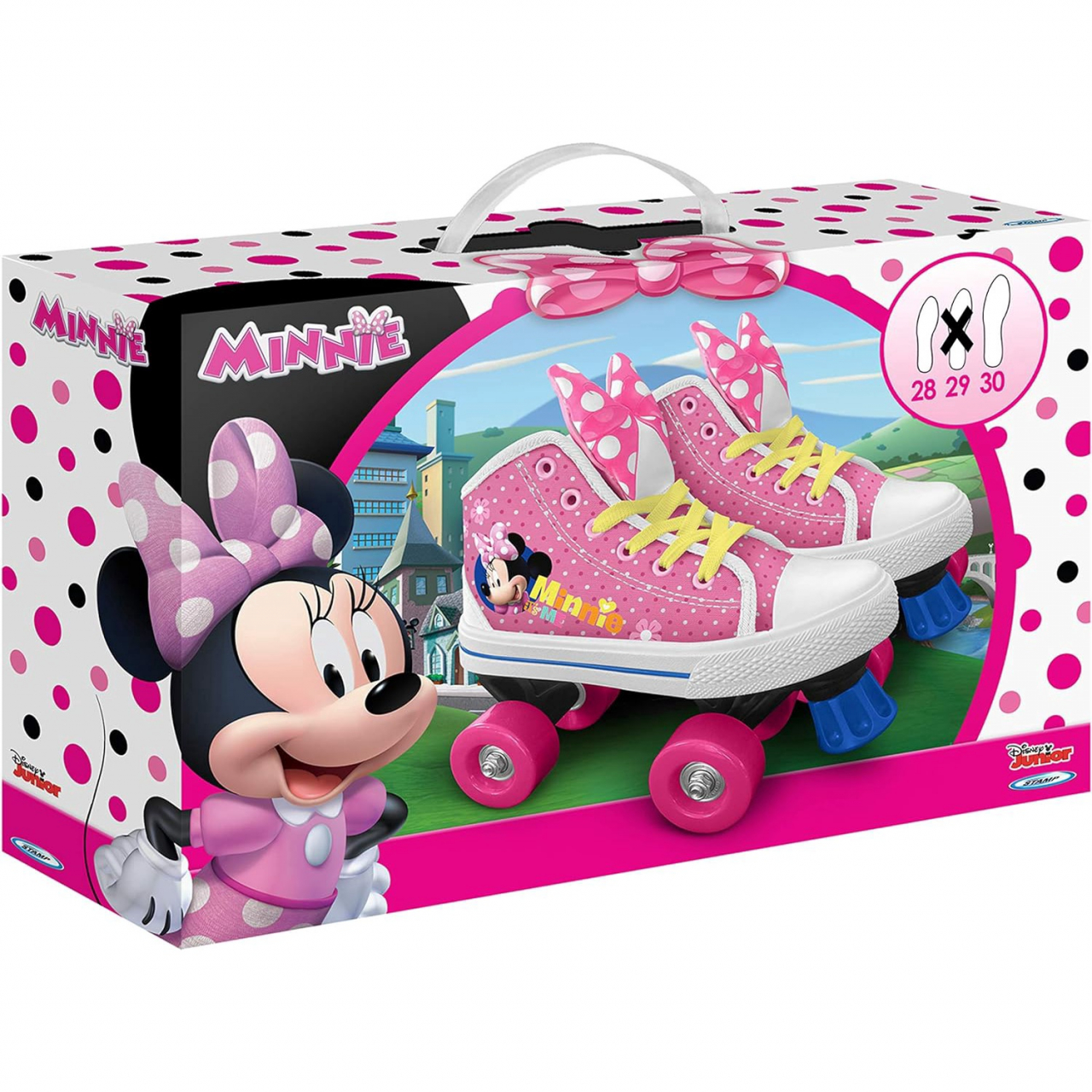 Patine cu rotile, multicolor, inchidere pe baza de siret, material textil, marimea 30, Minnie Mouse [4]