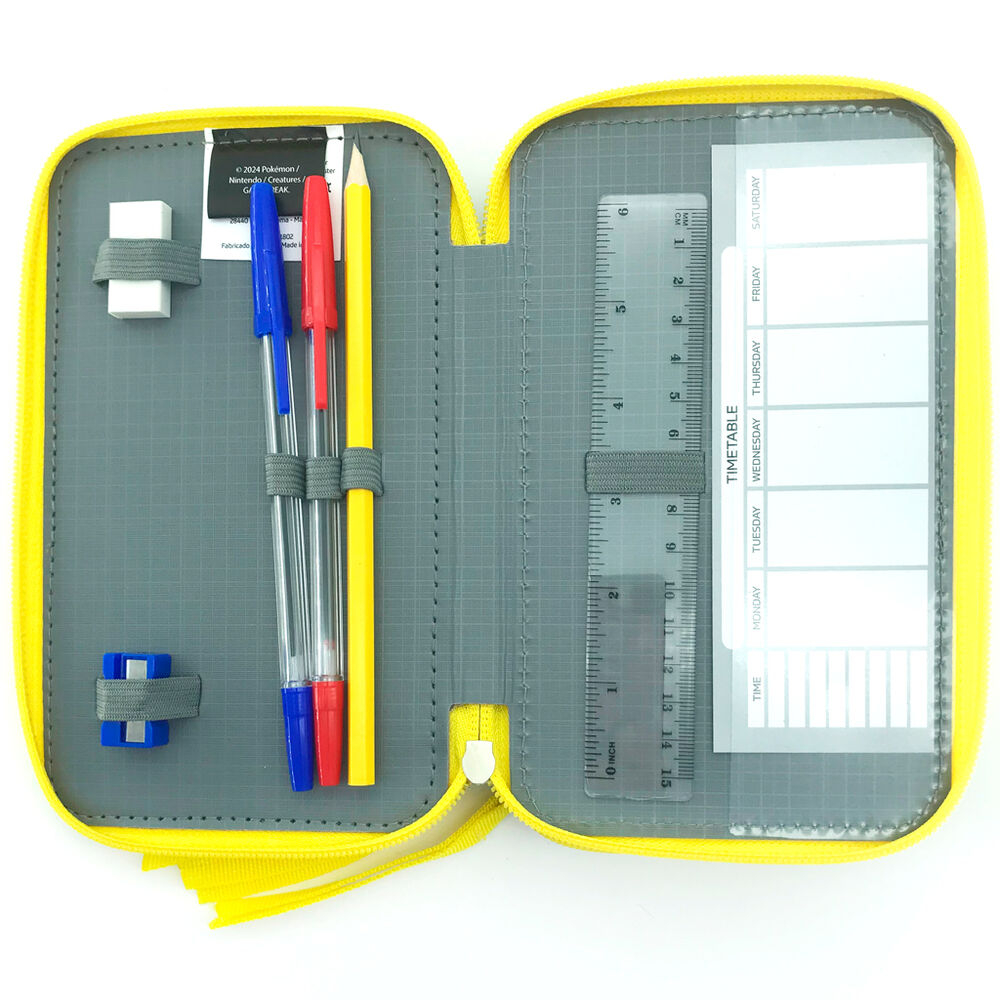 Penar cu 3 compartimente, 20x13x7 cm, echipat, 40 piese, galben, Pokemon [2]