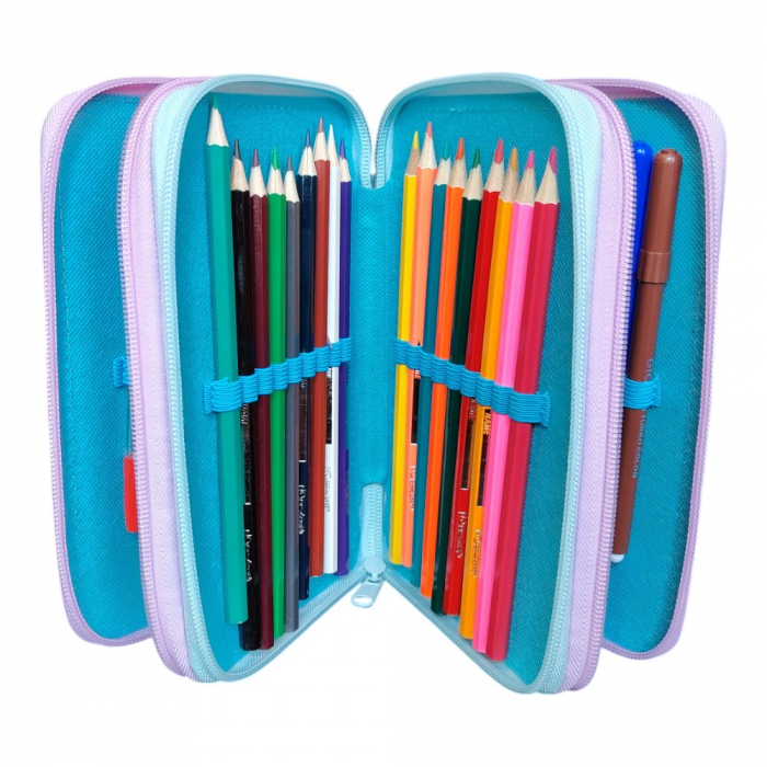 Penar cu 3 compartimente, echipat, 45 piese, multicolor, Frozen [3]