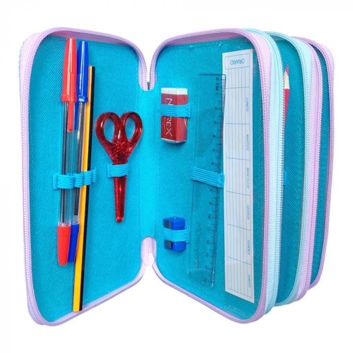 Penar cu 3 compartimente, echipat, 45 piese, multicolor, Frozen [2]