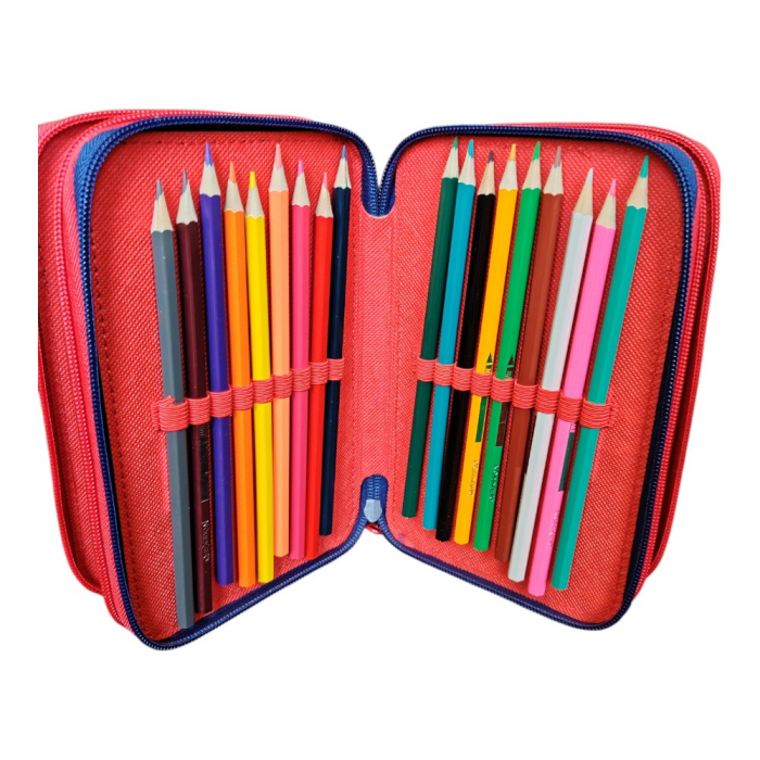 Penar cu 3 compartimente, echipat, 45 piese, multicolor, Mickey Mouse [4]