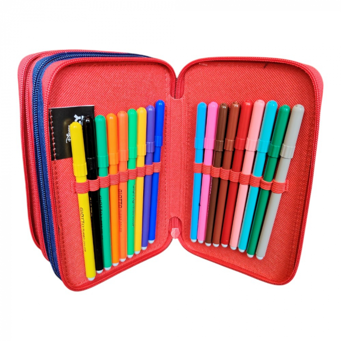 Penar cu 3 compartimente, echipat, 45 piese, multicolor, Mickey Mouse [5]