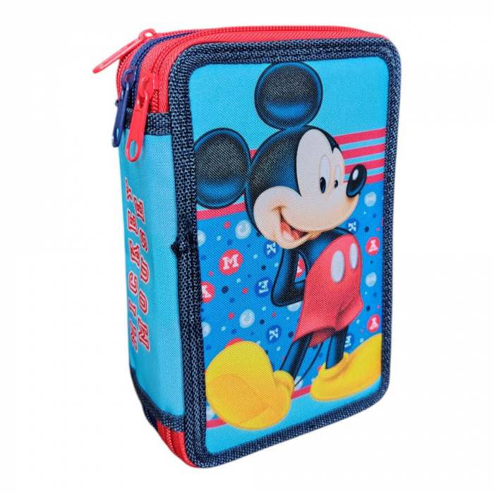 Penar cu 3 compartimente, echipat, 45 piese, multicolor, Mickey Mouse [2]