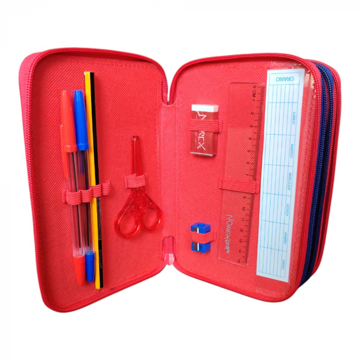 Penar cu 3 compartimente, echipat, 45 piese, multicolor, Mickey Mouse [3]