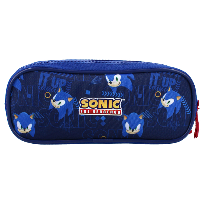 Penar cu două compartimente 22x9x9 cm, albastru, Happy, Sonic [4]