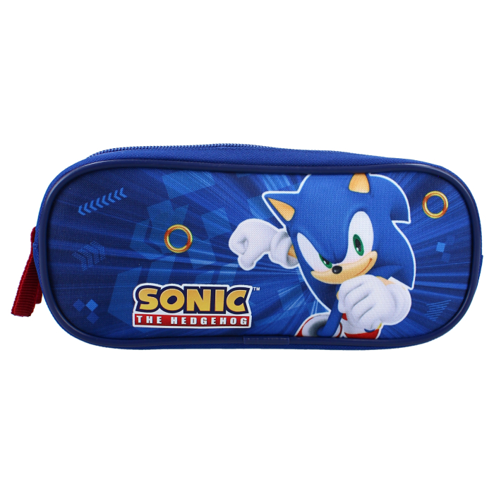 Penar cu două compartimente 22x9x9 cm, albastru, Happy, Sonic [2]