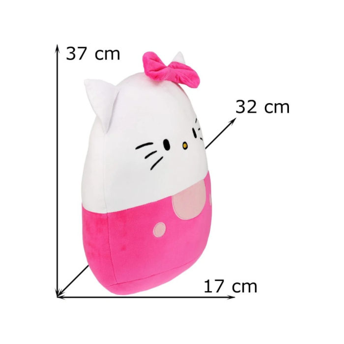 Pernă din pluș super moale, squishy, pentru copii, roz, 32 cm, Happy, Hello Kitty [5]