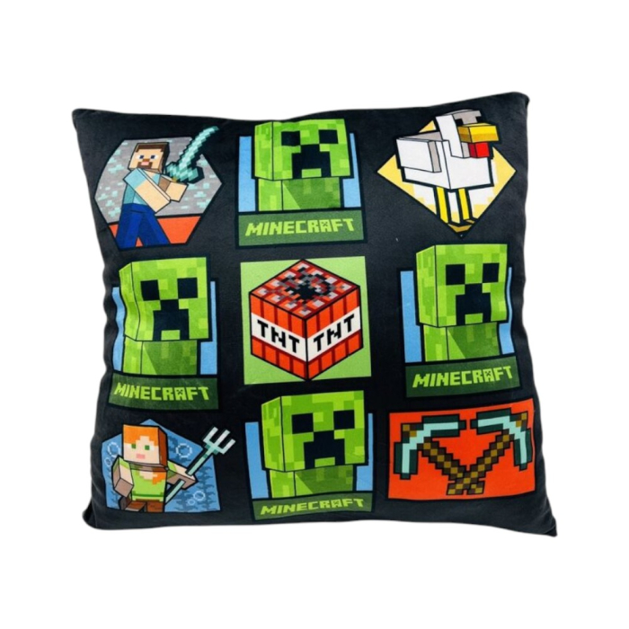 Pernă pentru copii cu două fețe, 38x38 cm, verde, Fun, Minecraft [3]