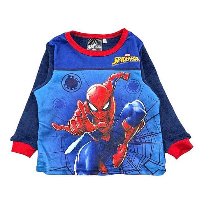 Pijama copii, cu mânecă lungă, cocolino, albastru, Spiderman, Marvel [2]