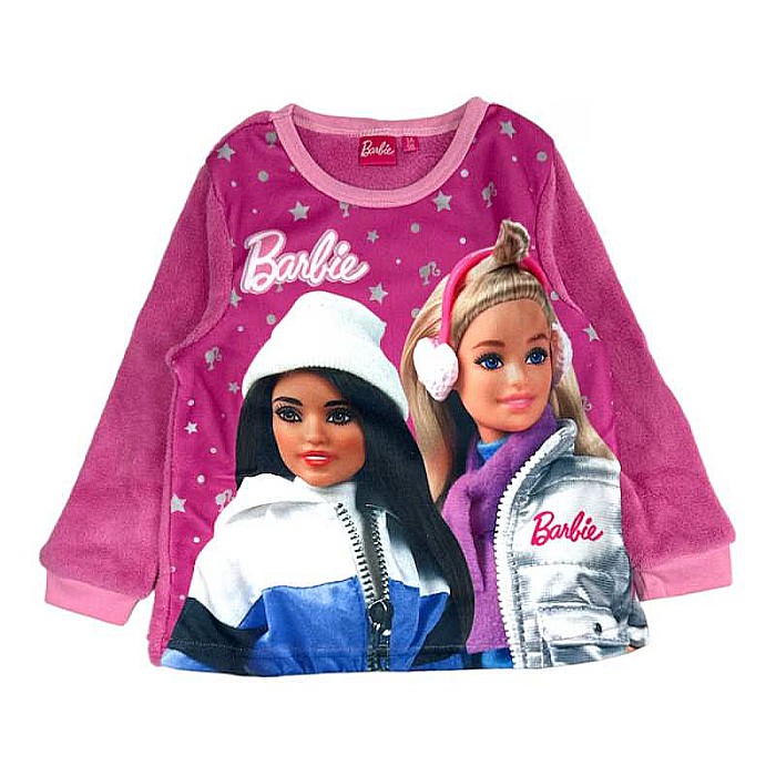 Pijama copii, cu mânecă lungă, cocolino, fucsia, Barbie [3]