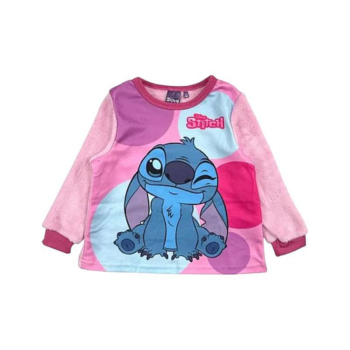 Pijama copii, cu mânecă lungă, cocolino, roz, Stitch [3]