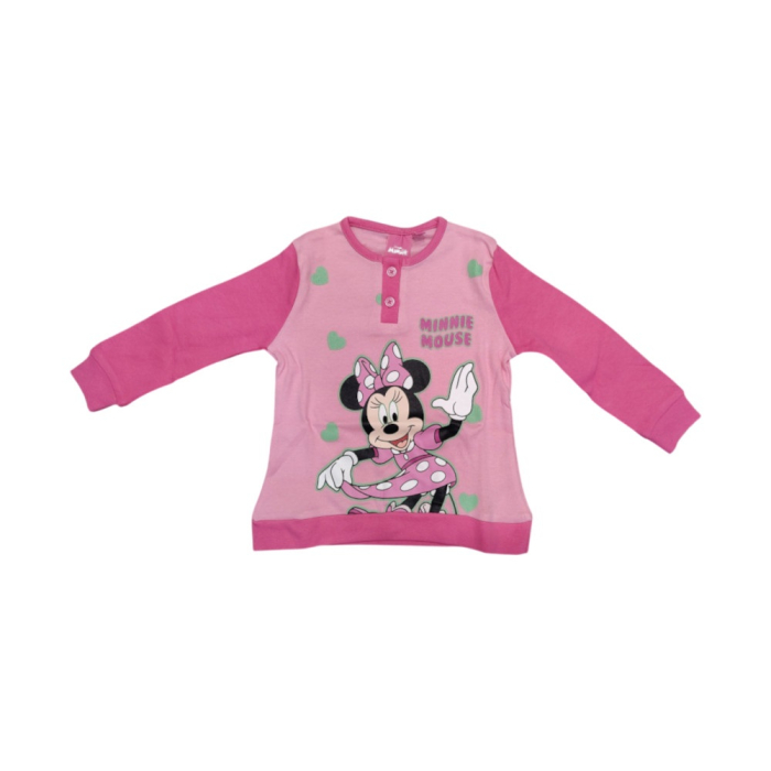 Pijamale copii, 100% bumbac, fosforescenta, fucsia, Happy, Minnie Mouse [5]