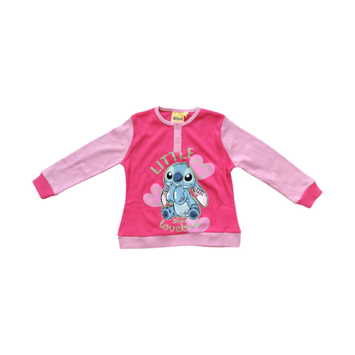 Pijamale copii, 100% bumbac, fosforescenta, fucsia, Happy, Stitch [3]
