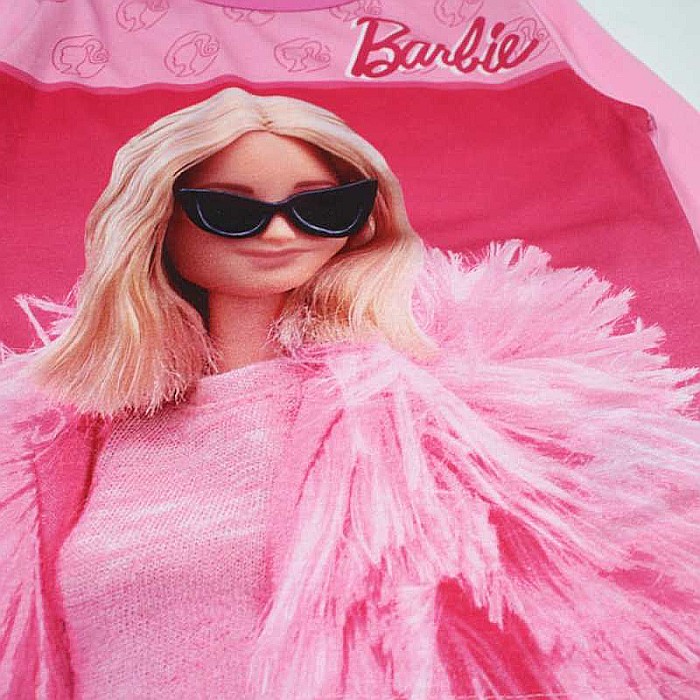 Pijamale copii cu mânecă lungă, 100% bumbac, roz, Barbie [3]