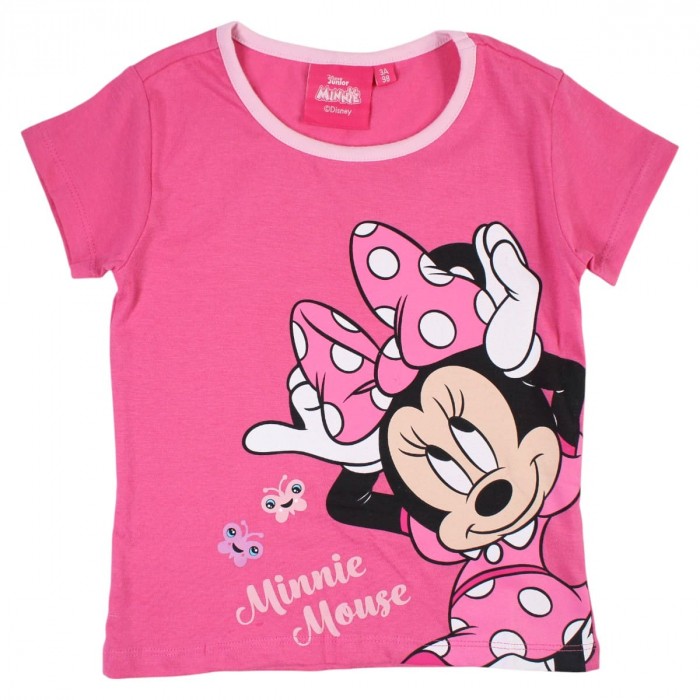 Pijamale copii cu maneca scurta, 100% bumbac, multicolor, Happy Days, Minnie Mouse [3]