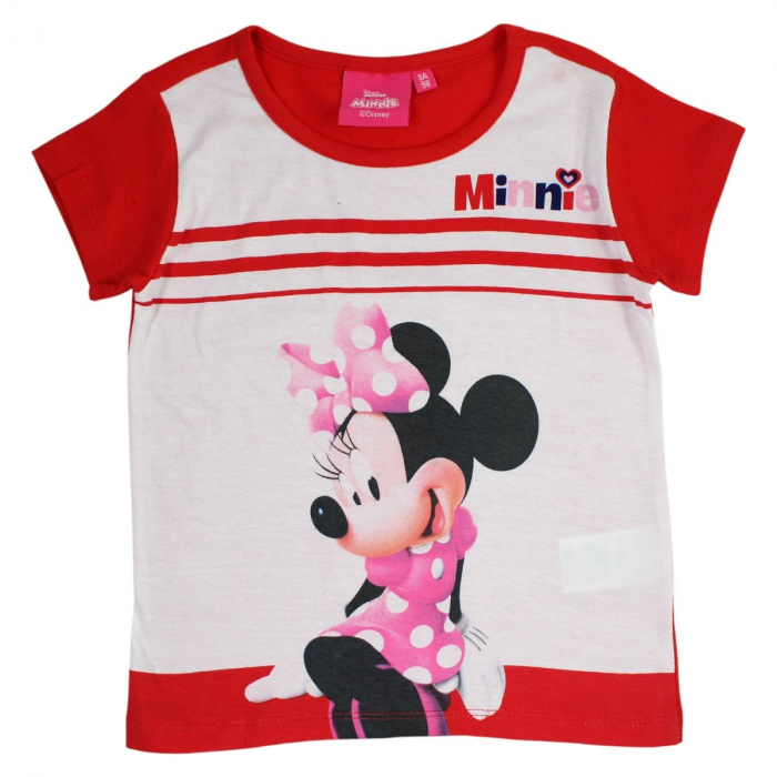 Pijamale copii cu maneca scurta, 100% bumbac, multicolor, Happy Days, Minnie Mouse, Disney [3]