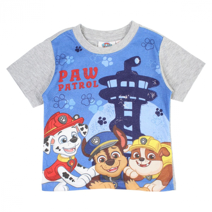 Pijamale copii cu maneca scurta, 100% bumbac, multicolor, Happy Days, Paw Patrol [3]