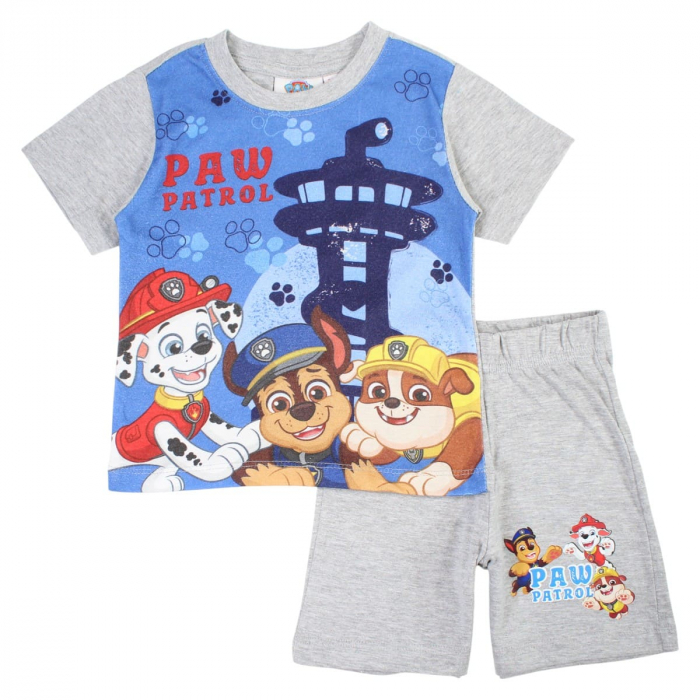 Pijamale copii cu maneca scurta, 100% bumbac, multicolor, Happy Days, Paw Patrol [1]
