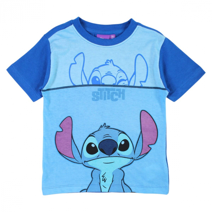 Pijamale copii cu maneca scurta, 100% bumbac, multicolor, Happy Days, Stitch [2]