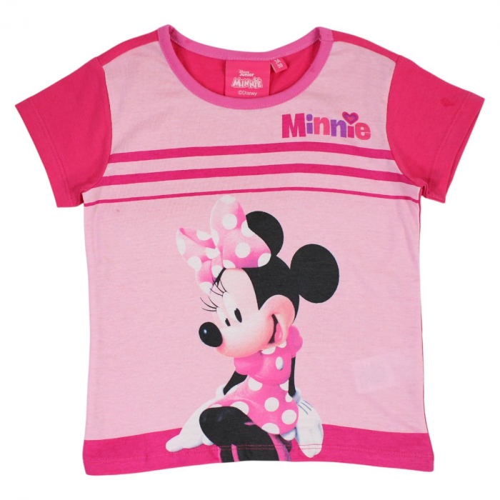 Pijamale copii cu maneca scurta, 100% bumbac, multicolor, Happy, Minnie Mouse, Disney [3]
