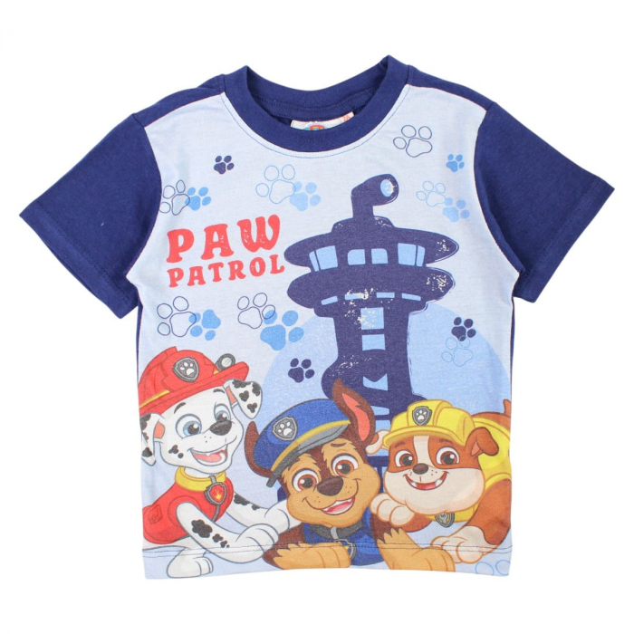 Pijamale copii cu maneca scurta, 100% bumbac, multicolor, Happy, Paw Patrol [3]
