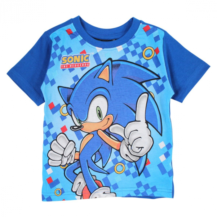 Pijamale copii cu maneca scurta, 100% bumbac, multicolor, Happy, Sonic [3]