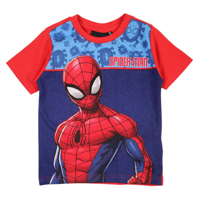 Pijamale copii cu maneca scurta, 100% bumbac, multicolor, Happy, Spiderman [3]