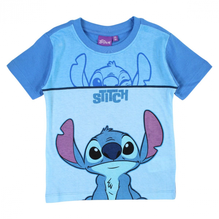Pijamale copii cu maneca scurta, 100% bumbac, multicolor, Happy, Stitch [3]
