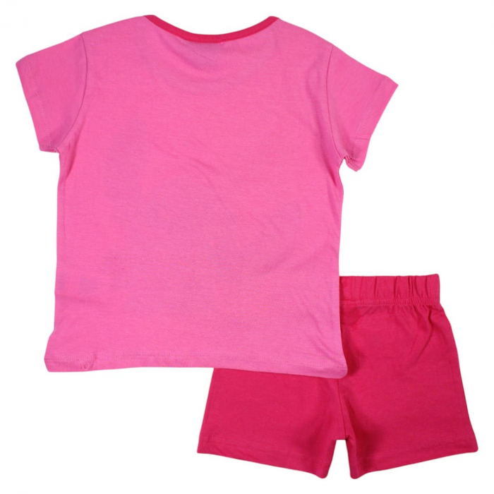 Pijamale copii cu maneca scurta, 100% bumbac, roz, Happy Days, Stitch [2]