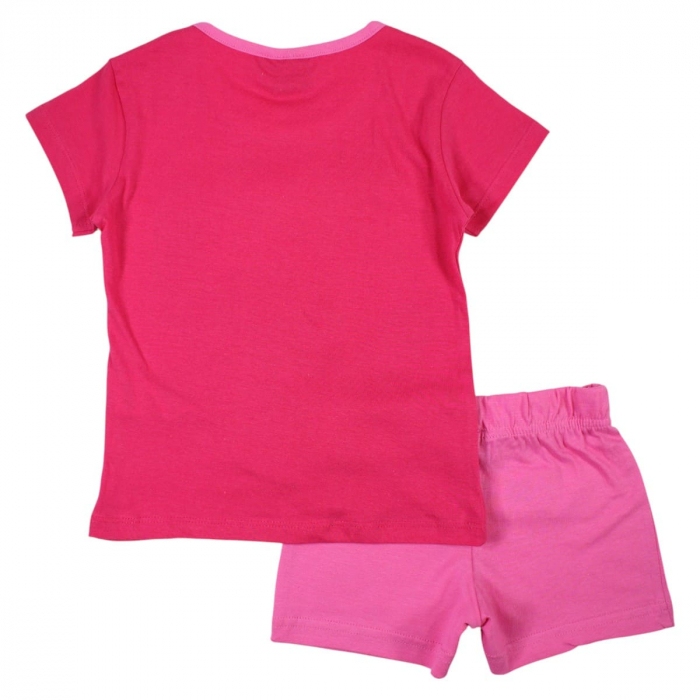 Pijamale copii cu maneca scurta, 100% bumbac, roz, Happy, Stitch [2]