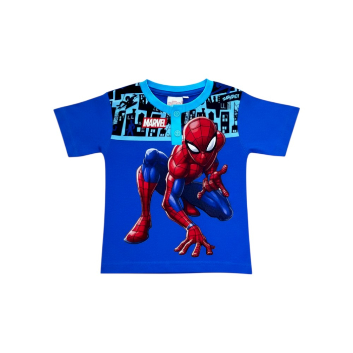 Pijamale copii, mânecă scurtă, 100% bumbac, albastru, Hero, Spiderman [2]