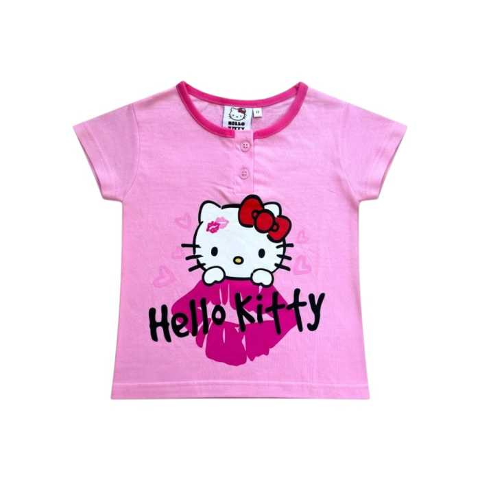 Pijamale copii, mânecă scurtă, 100% bumbac, multicolor, Hero, Hello Kitty [2]