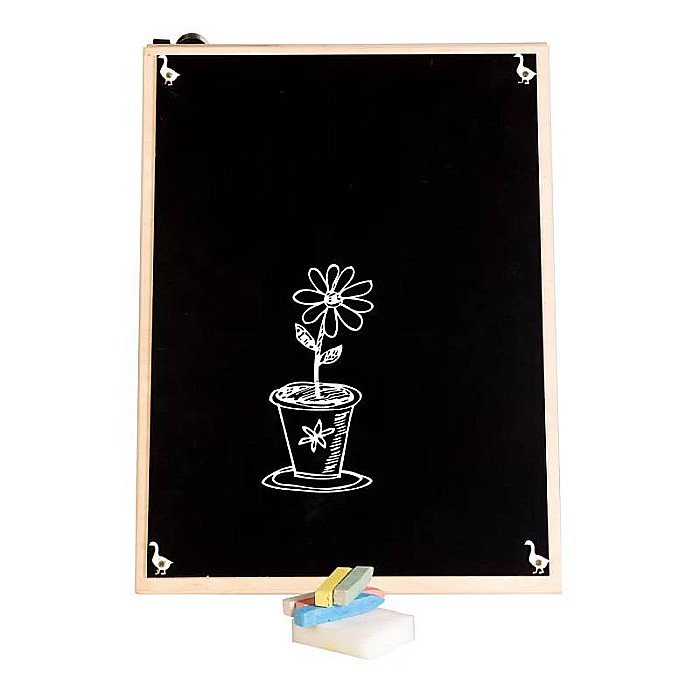 Placă senzorială tip Montessori, 2 în 1 tablă animale + tablă de scris și desenat, din lemn, Homio, The little farmer [2]