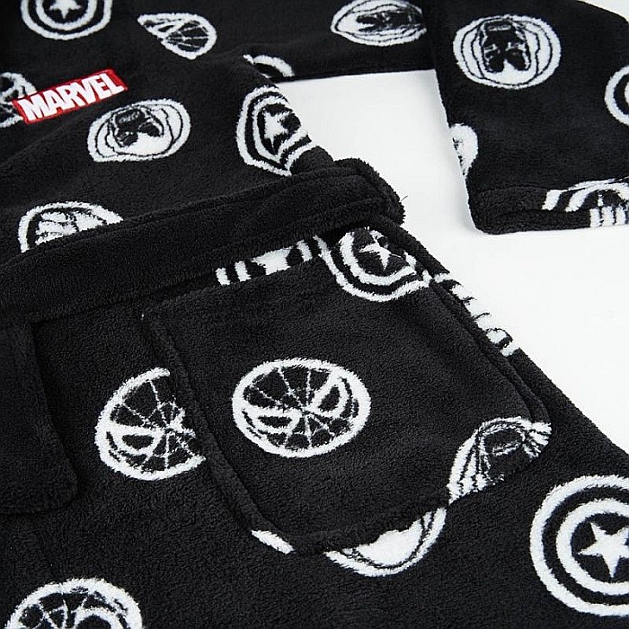 Halat baie fleece Marvel  Negru [4]