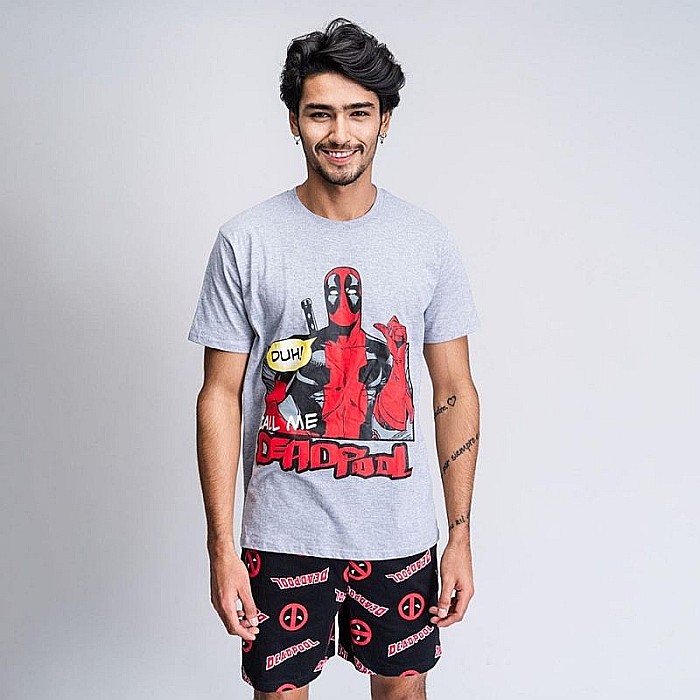 Pijama bărbați cu mânecă scurtă, bumbac, multicolor,  Deadpool, Marvel [4]