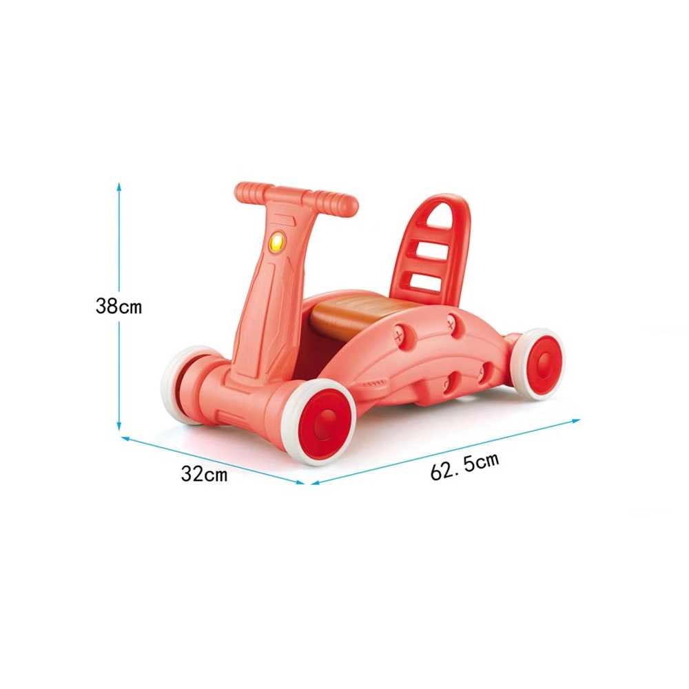 Premergator, Balansoar si Suport de Sprijin, Cu Roti pentru Mobilitate Usoara, Scaun Captusit si Spatar Ergonomic, Ideal pentru Invatarea Mersului Independent, Roz [3]