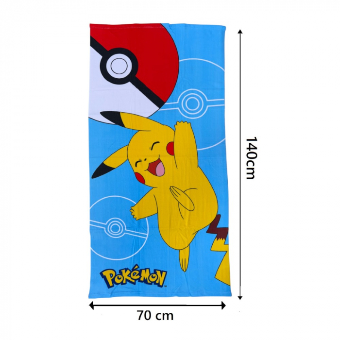 Prosop de baie pentru copii, multicolor, 70x140 cm, Pokemon [2]