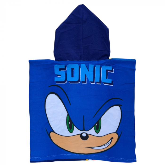 Prosop de baie pentru copii, tip poncho, multicolor, 50x100 cm, So fun, Sonic [2]