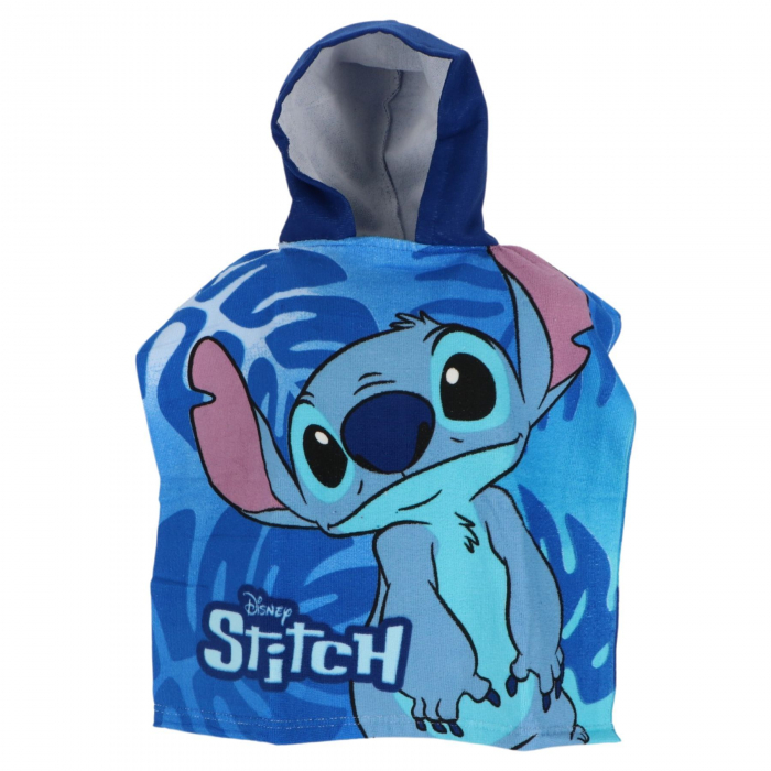 Prosop de baie pentru copii, tip poncho, multicolor, 50x100 cm, So fun, Stitch [1]