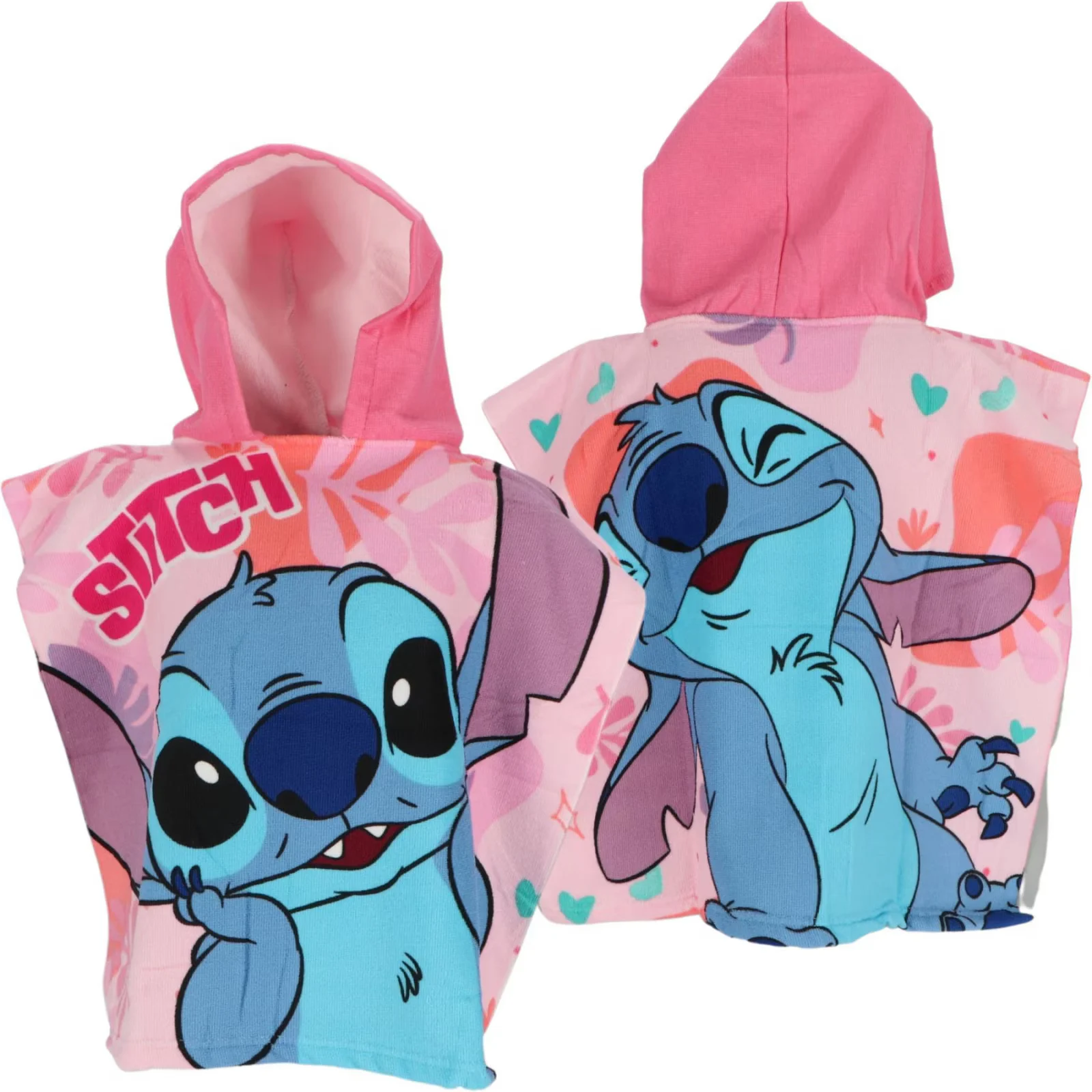 Prosop de baie pentru copii, tip poncho, multicolor, 50x100 cm, So fun, Stitch, Disney [3]