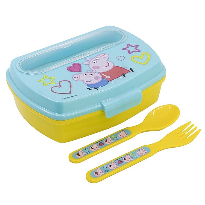 Cutie sandwich cu lingură și furculiță, multicolor, plastic fără BPA, Core, Peppa Pig [2]