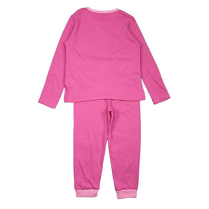 Pijamale copii cu mânecă lungă, 100% bumbac, fucsia, Barbie [2]