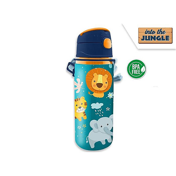 Sticla de apă, pentru copii, din aluminiu, fără BPA, multicolor, 600 ml, Into the Jungle [2]