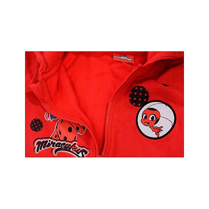 Hanorac fetițe, 100% bumbac, roșu, Miraculous LadyBug [2]