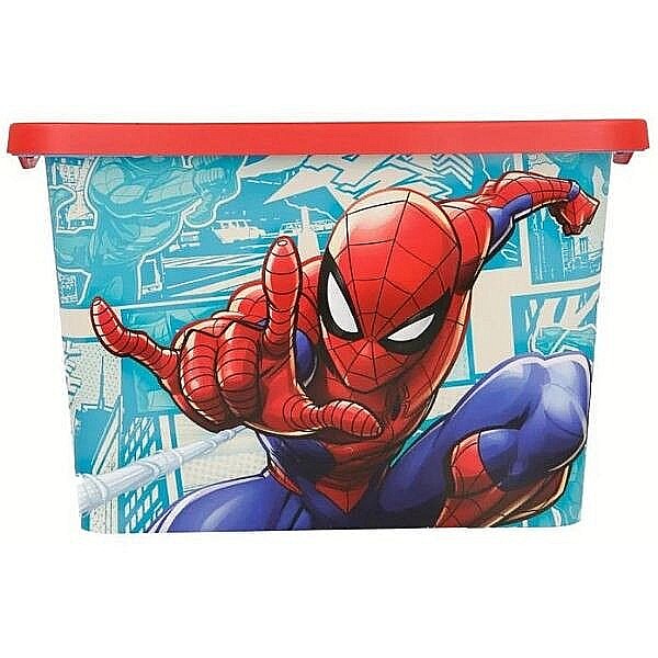 Cutie pentru depozitarea jucăriilor Stor, model Spider-Man, cu capac, 7l, multicolor, 18.5x19.2x28.7 cm [2]