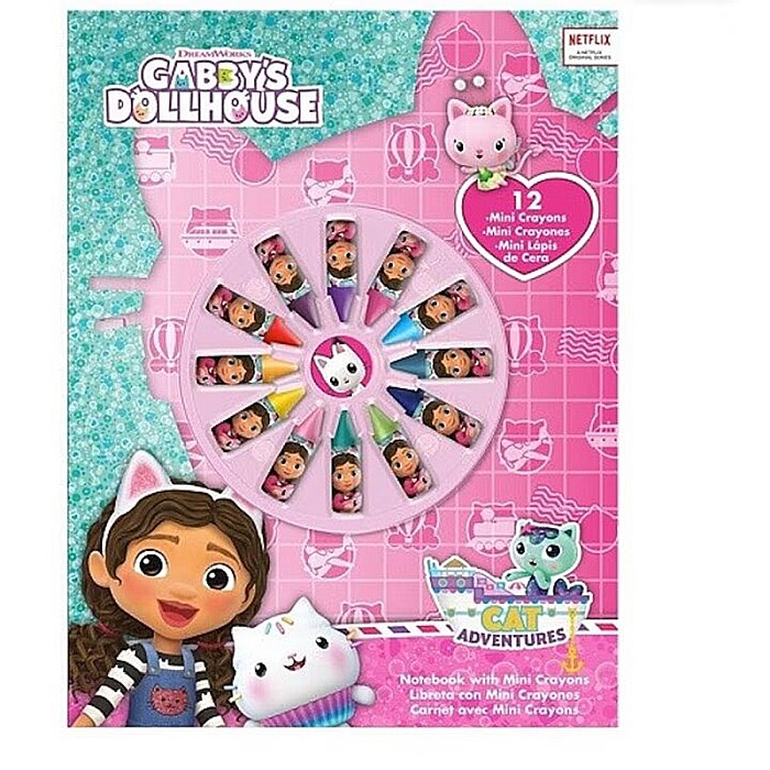 Set de colorat Gabby's Dollhouse, Euroswan, 12 mini creioane, 28x21x1.5cm [1]