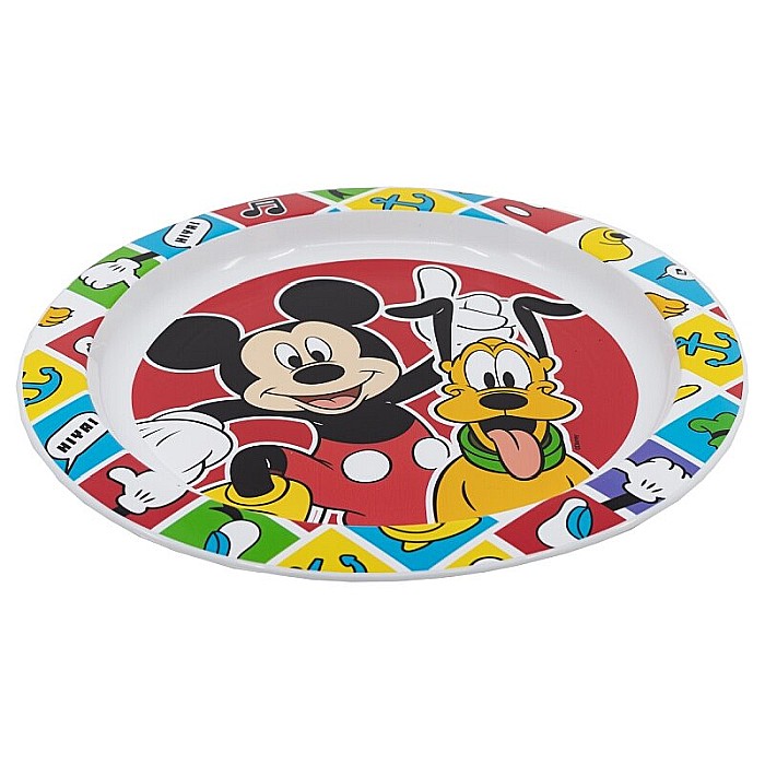 Farfurie plastic, multicolor, pentru copii, fără BPA, ce poate fi utilizată și la microunde, 23 cm, Better Together, Mickey Mouse [2]
