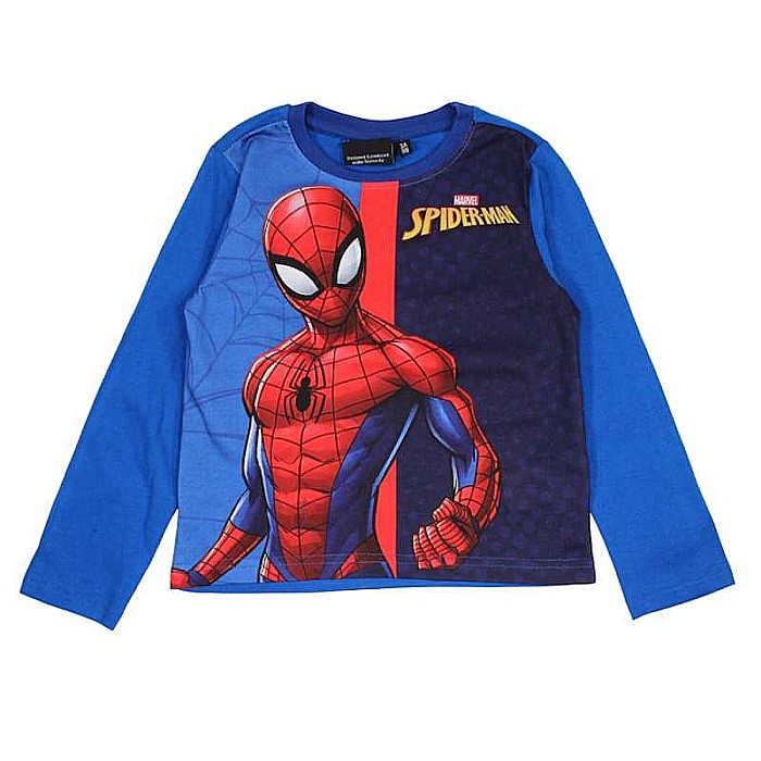 Pijamale copii cu mânecă lungă, 100% bumbac, albastru, Spiderman, Marvel [2]