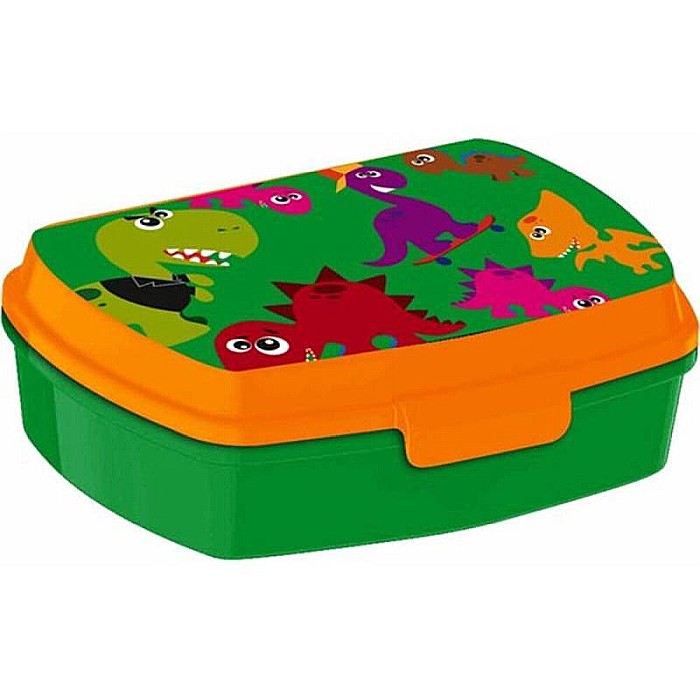 Set cutie sandwich plastic fără BPA și sticlă apă din aluminiu, 400 ml, multicolor, Crazy Dino [2]